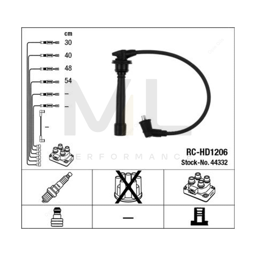 NGK Ignition Cable Kit RC-HD1206 (NGK44332)
