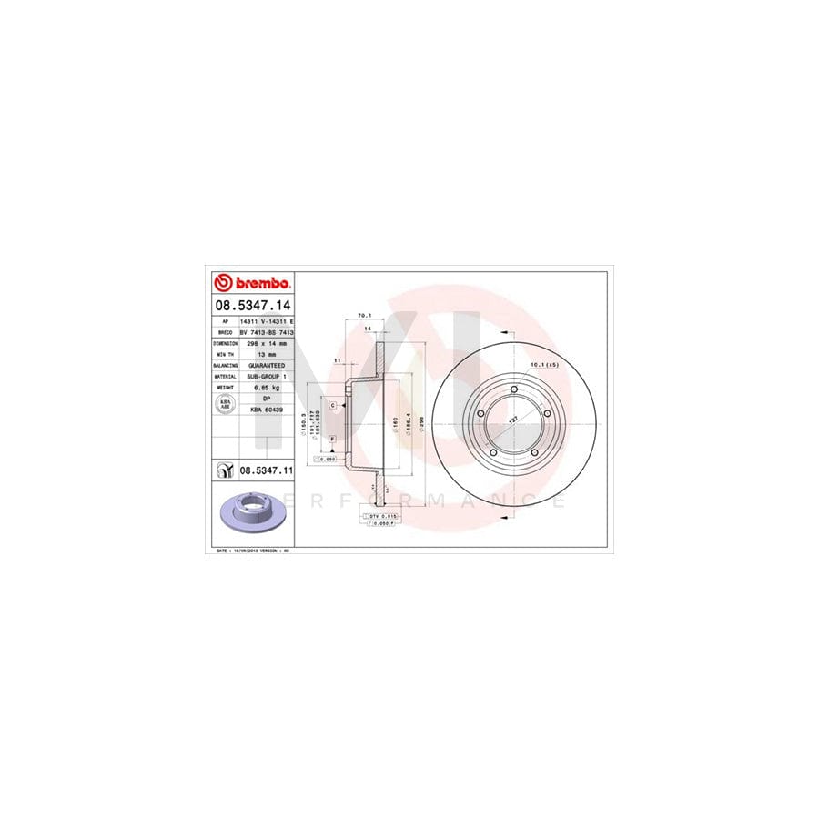 BREMBO 08.5347.14 Brake Disc Solid - 1 piece