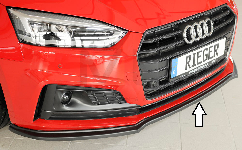 Rieger 00055485 Audi B9 F5 Front Splitter (A5 & S5) - Matte Black