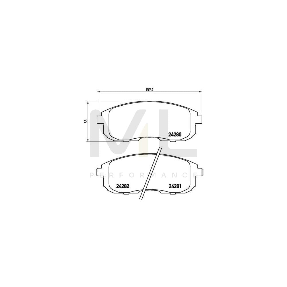 Brembo P 23 126 Brake Pad Set With Acoustic Wear Warning
