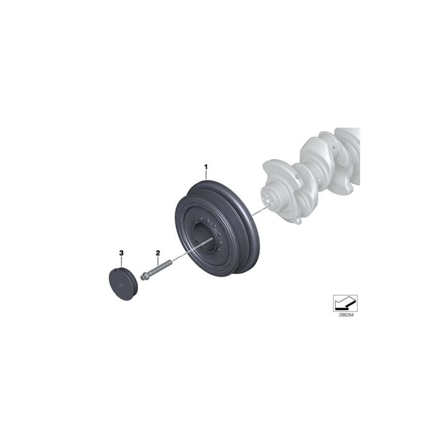 Genuine BMW 11237810458 E88 E87 E82 Vibration Damper (Inc. 123d & X1 23dX)