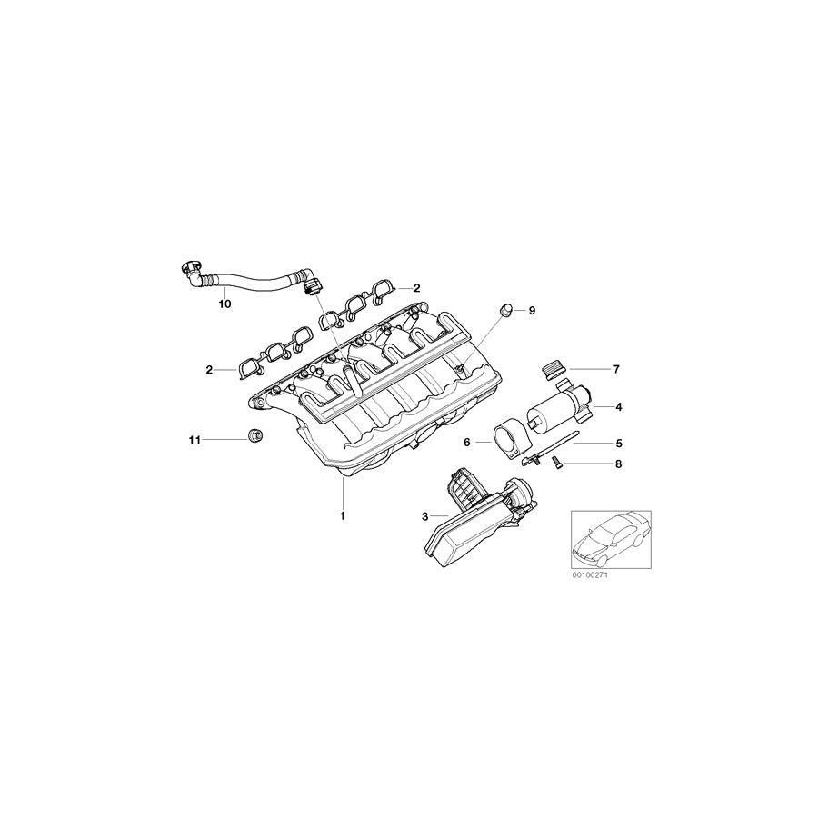 Genuine BMW 11617518034 E46 Intake Manifold (Inc. 325Ci & 325i) |