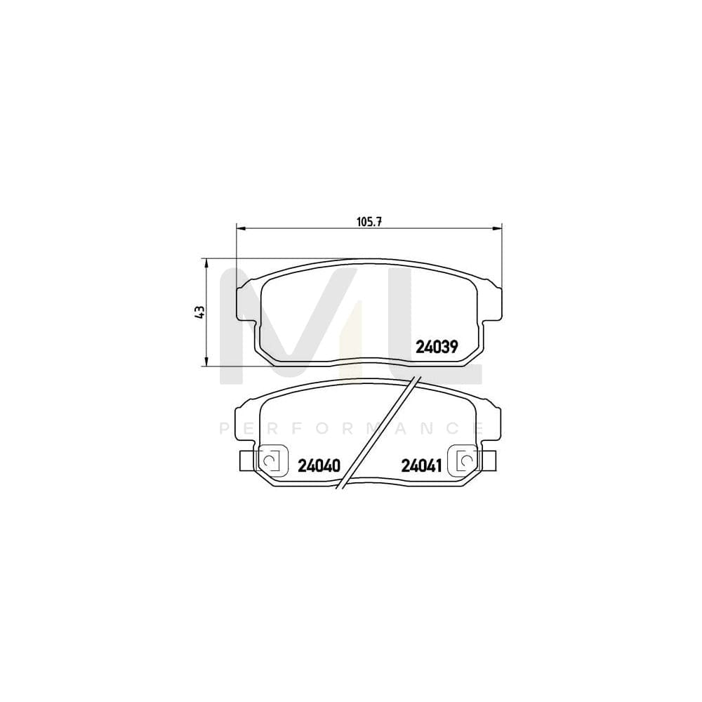 Brembo P 10 005 Brake Pad Set With Acoustic Wear Warning