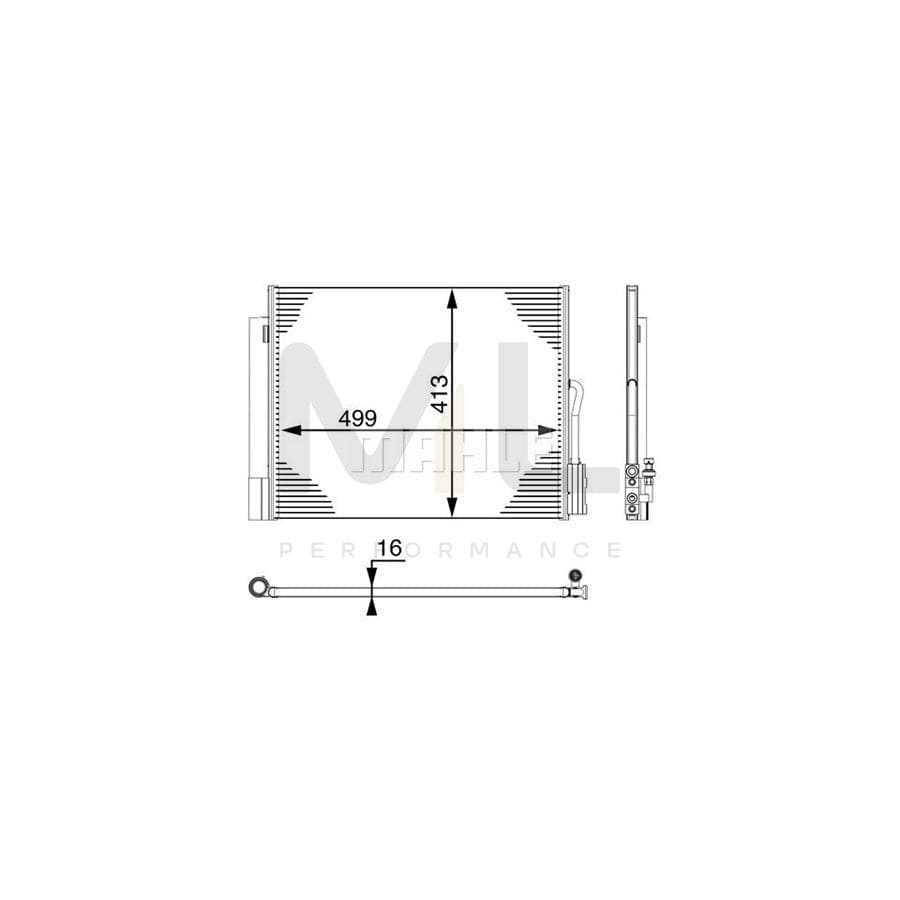 MAHLE ORIGINAL AC 50 000P Air conditioning condenser with dryer, with pressure switch | Performance Parts DirectCar Parts