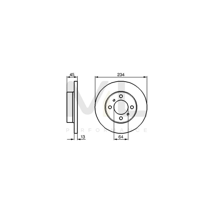 BOSCH 0 986 478 636 Brake Disc Solid, Oiled | Performance Parts Direct Car Parts