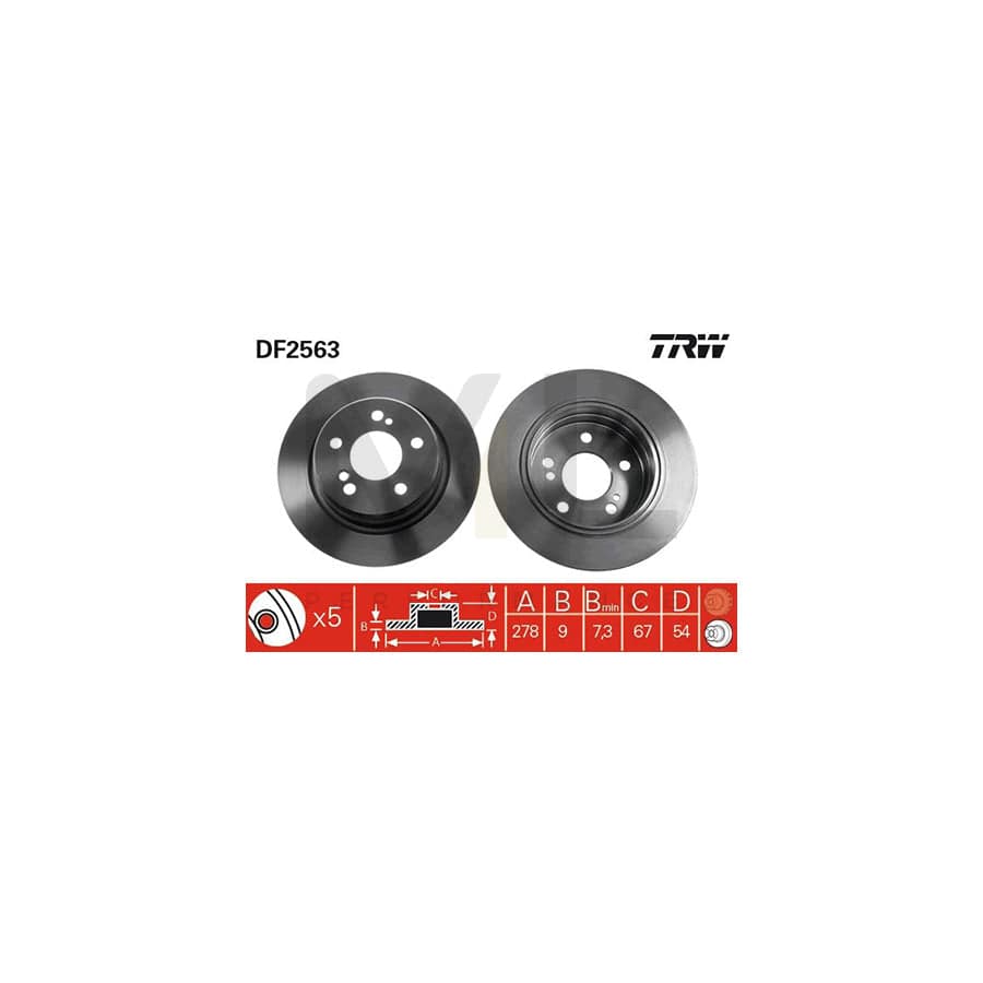 TRW DF2563 Brake Disc Solid, Painted | Performance Parts Direct Car Parts