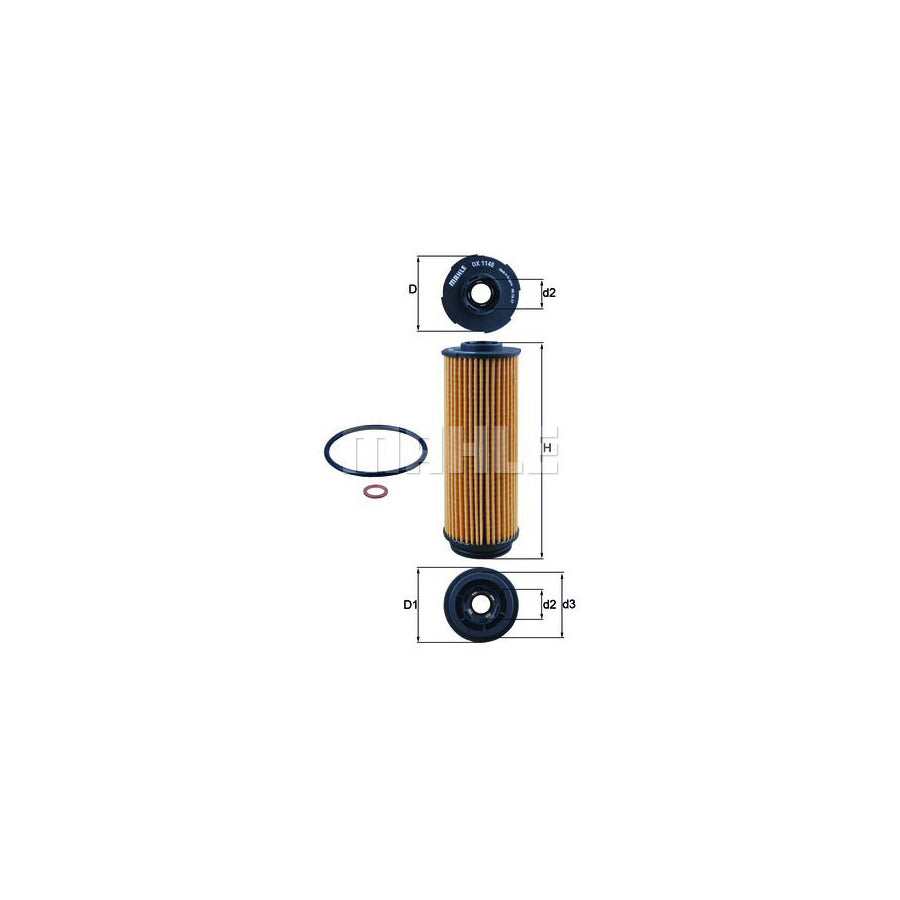 MAHLE ORIGINAL OX 1146D Oil Filter Filter Insert