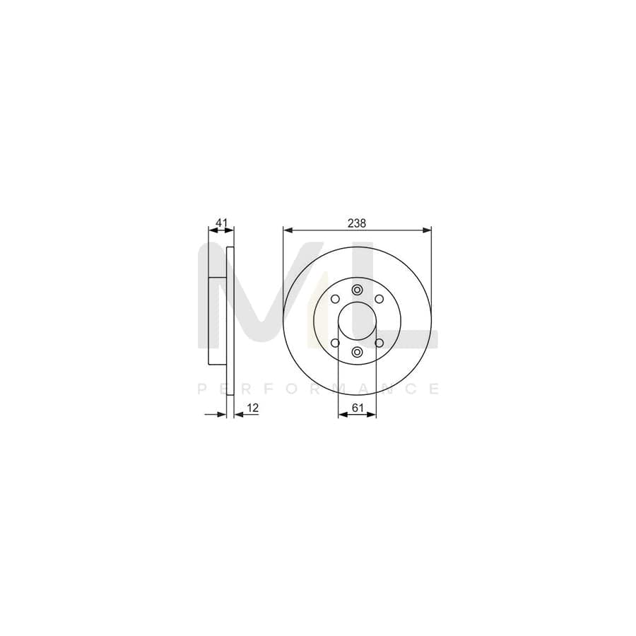BOSCH 0 986 479 831 Brake Disc Solid, Oiled | Performance Parts Direct Car Parts