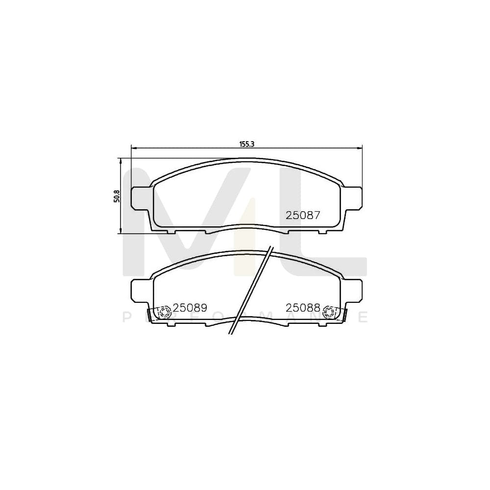 Brembo P 54 055 Brake Pad Set With Acoustic Wear Warning