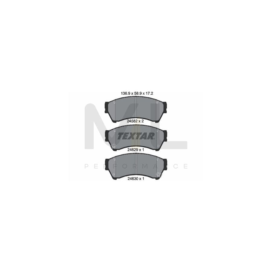 TEXTAR 2458206 Brake pad set for MAZDA 6 with acoustic wear warning