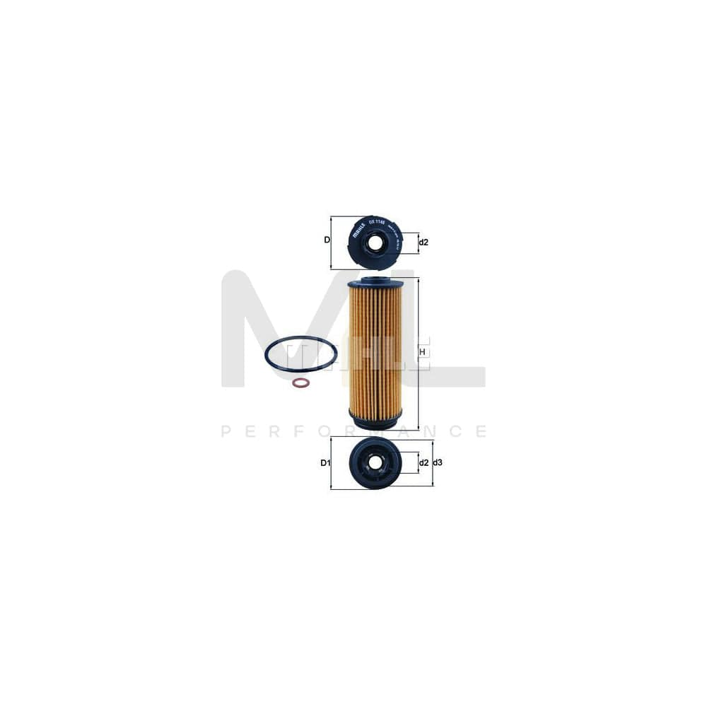 MAHLE ORIGINAL OX 1146D Oil Filter Filter Insert | Performance Parts DirectCar Parts