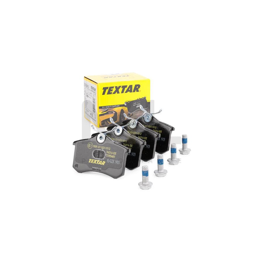 TEXTAR 2355401 Brake pad set not prepared for wear indicator, with brake caliper screws