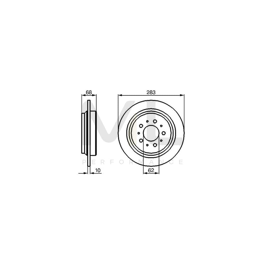 BOSCH 0 986 478 445 Brake Disc Solid, Oiled | Performance Parts Direct Car Parts