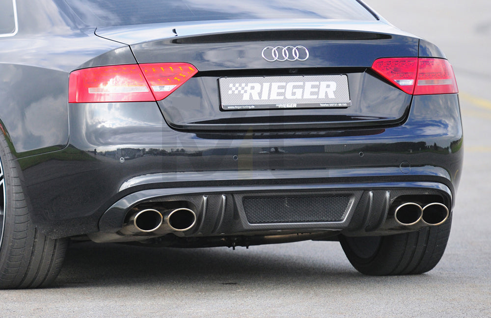 Rieger 00099087 Audi B8 B81 Rear Diffuser for Sport Tailpipe Left & Right (A5 & S5) - Carbon-Look