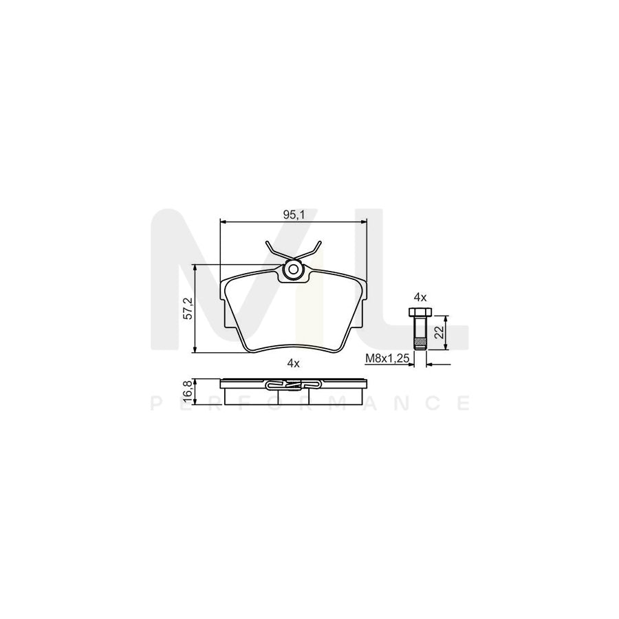 Bosch 0986495487 Brake Pad Set BP2119 | Performance Parts Direct Car Parts