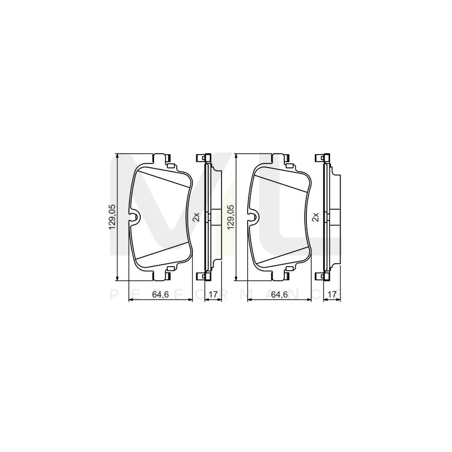 Bosch 0986495426 Brake Pad Set BP2058 | Performance Parts Direct Car Parts