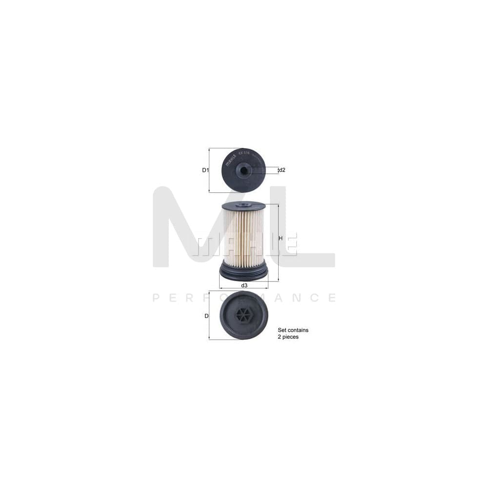 MAHLE ORIGINAL KX 516/S Fuel filter Filter Insert | Performance Parts DirectCar Parts
