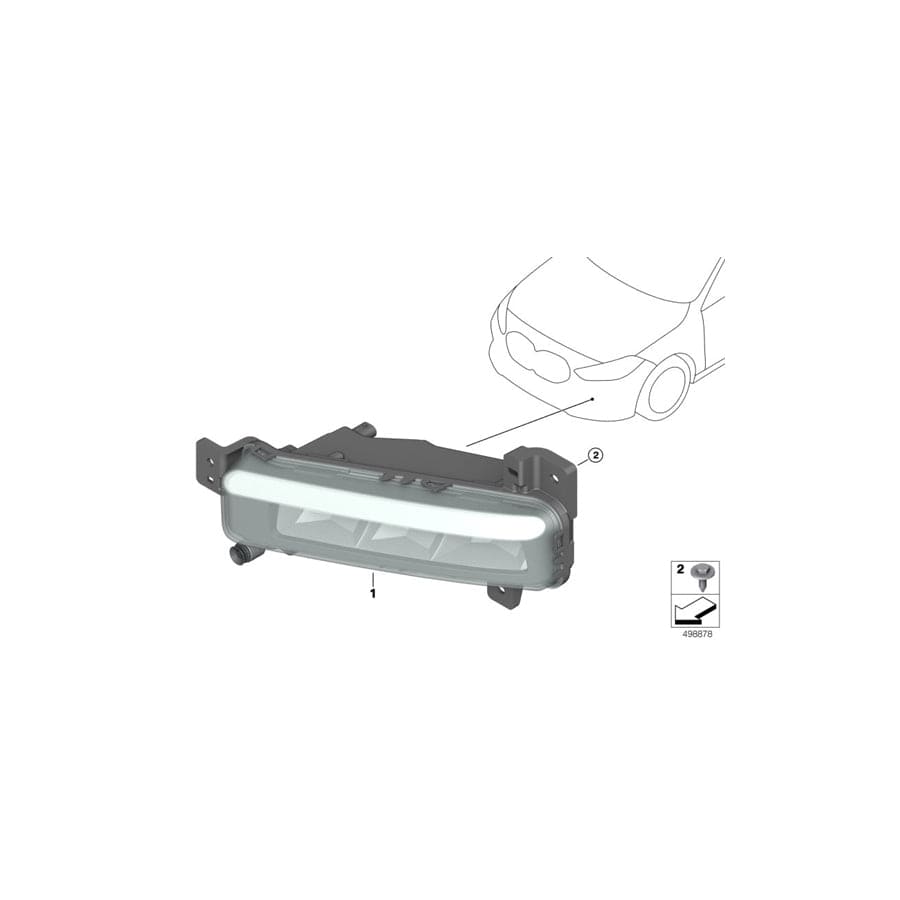 Genuine BMW 63177471081 F40 F46 G07 Front Fog Lamp, Led, Left (Inc. 218dX, 120dX & 216d)