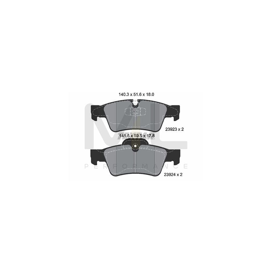 TEXTAR epad 2392381 Brake pad set prepared for wear indicator | Performance Parts Direct Car Parts