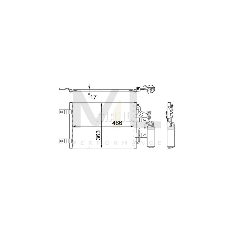 MAHLE ORIGINAL AC 409 000S Air conditioning condenser with dryer, with seal ring | Performance Parts DirectCar Parts