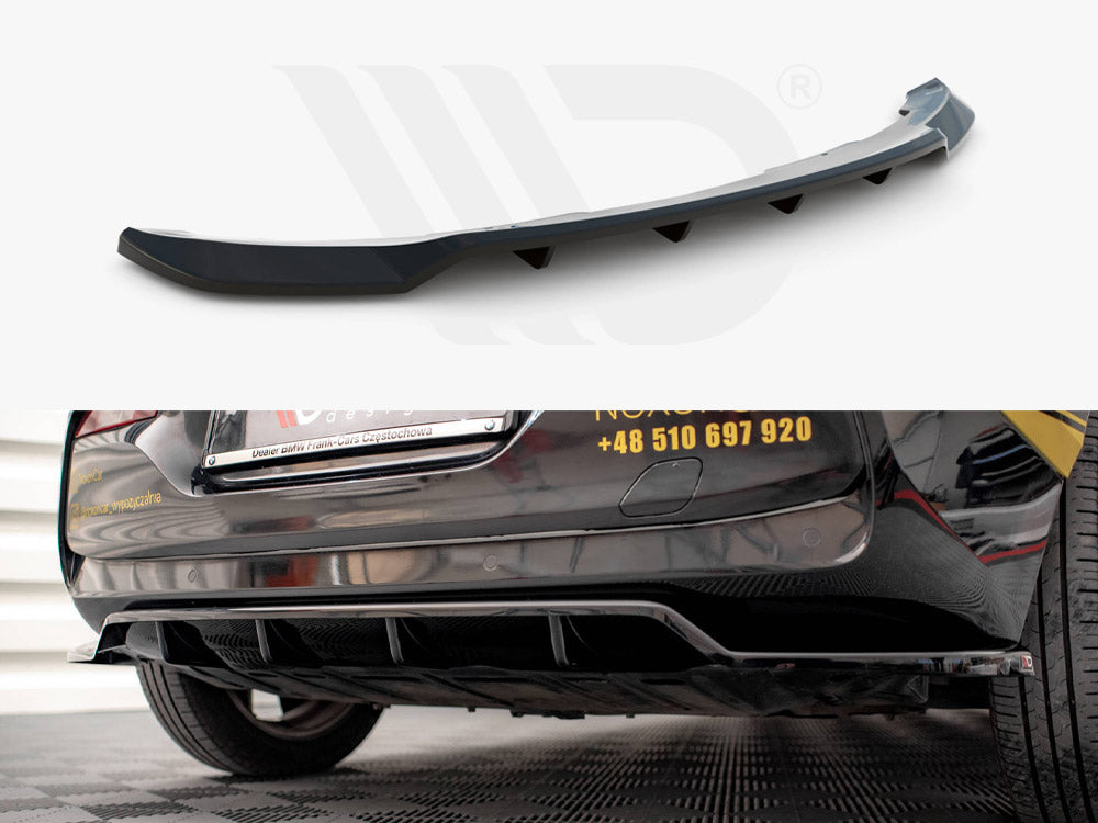 Maxton Design BM-I3-1-RD1T+RD2T Central Rear Splitter (vertical Bars) BMW I3 MK1 Facelift (2017-2022) |