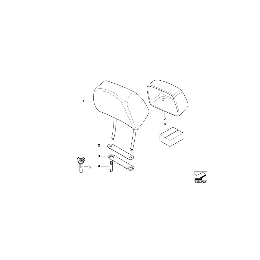 Genuine BMW 52109158855 E60 E61 Guide, Headrest, Lockable CREAMBEIGE (Inc. 528i, 525d & 550i)