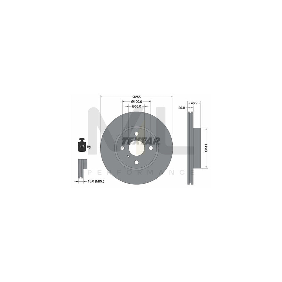 TEXTAR 92199900 Brake Disc Internally Vented, without wheel hub, without wheel studs | Performance Parts Direct Car Parts