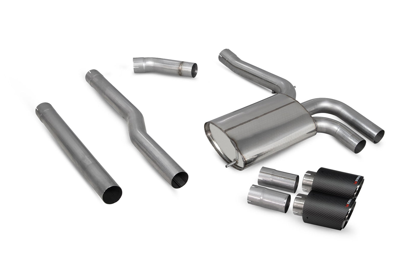 Scorpion SMNS020CF Mini Mini F55 Non-Resonated Cat-Back Exhaust System