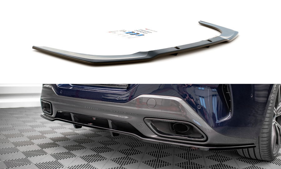 Maxton Design BM-M850-G16-GC-RD1T+RD2T Central Rear Splitter (with vertical bars) BMW Series 8 Gran Coupe M-Pack G16 |