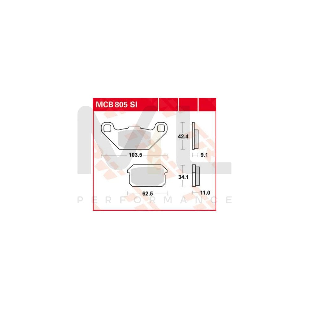 TRW Sinter Offroad Mcb805Si Brake Pad Set | Performance Parts Direct Car Parts