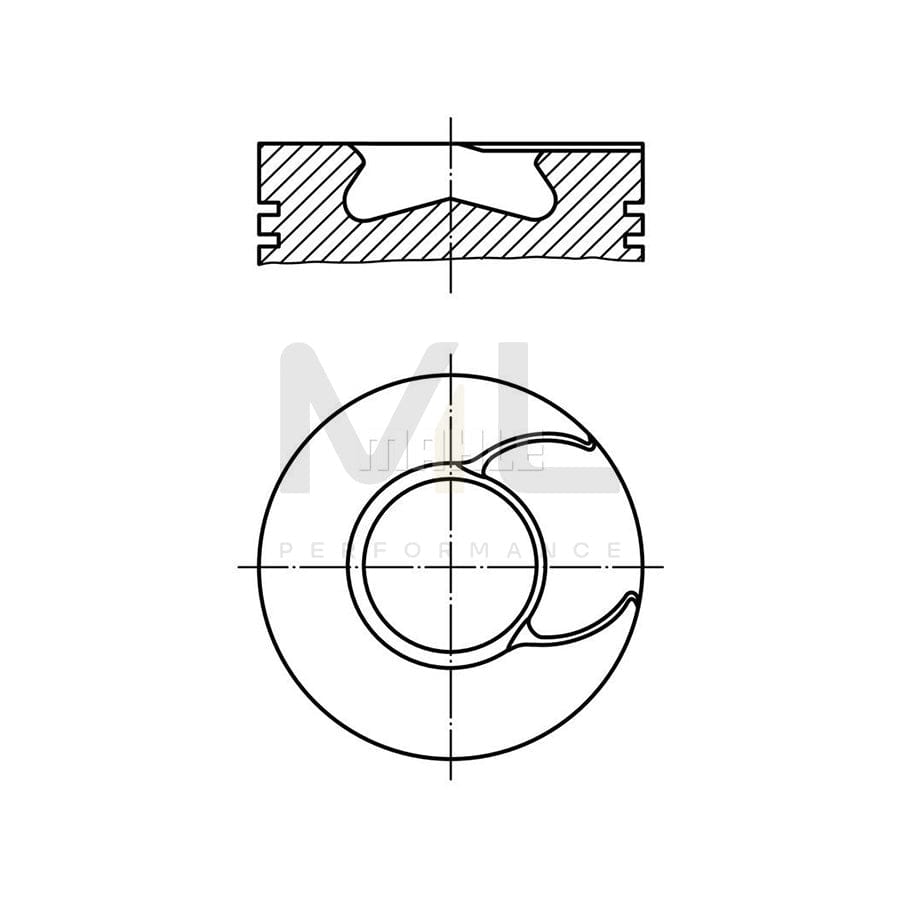 MAHLE ORIGINAL 009 12 02 Piston 83,2 mm, with piston rings, with piston ring carrier, without cooling duct | Performance Parts DirectCar Parts