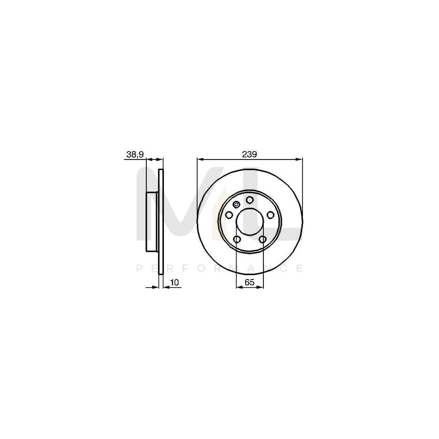 BOSCH 0 986 478 894 Brake Disc Solid, Oiled | Performance Parts Direct Car Parts