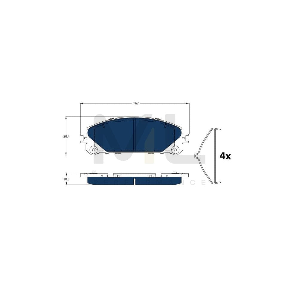 TRW Gdb3484Bte Brake Pad Set Not Prepared For Wear Indicator, With Accessories | Performance Parts Direct Car Parts