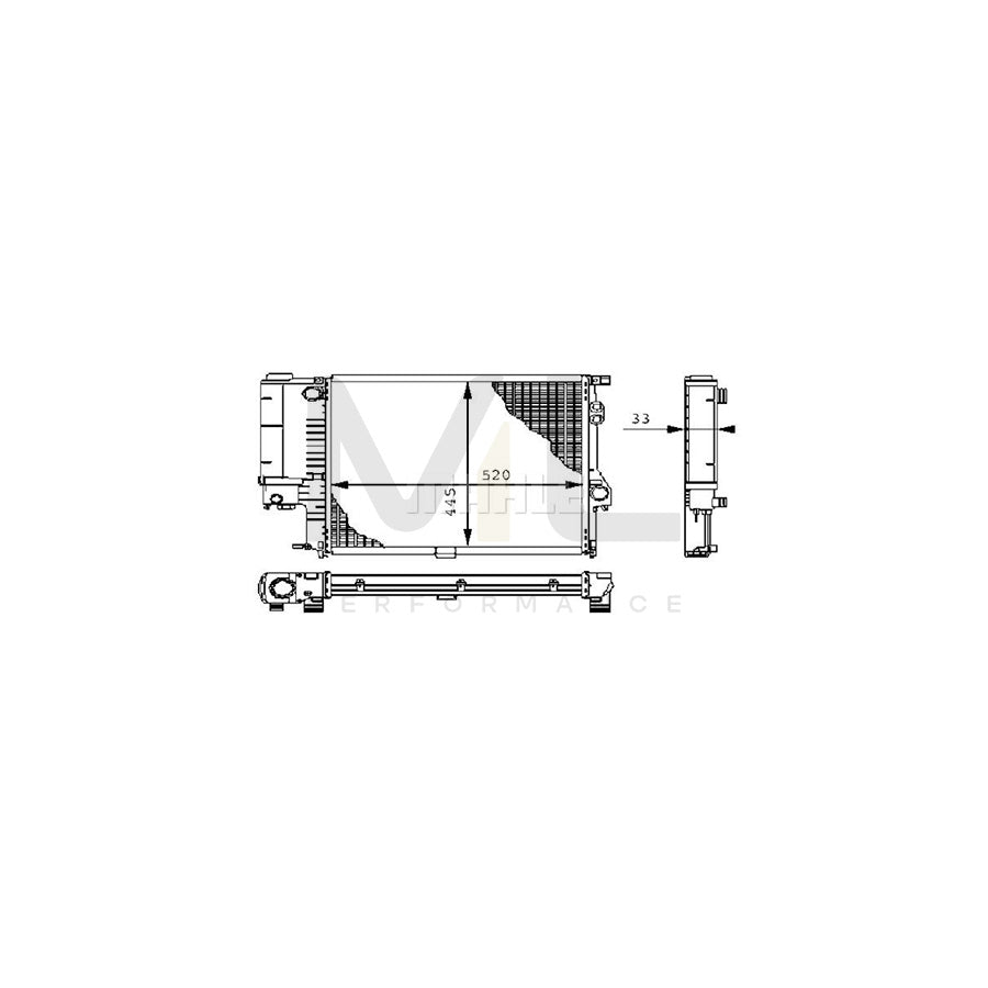 MAHLE ORIGINAL CR 243 000P Engine radiator for BMW 5 Series Mechanically jointed cooling fins, Manual Transmission | Performance Parts DirectCar Parts