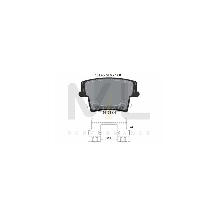 TEXTAR 2416303 Brake pad set with acoustic wear warning, with accessories