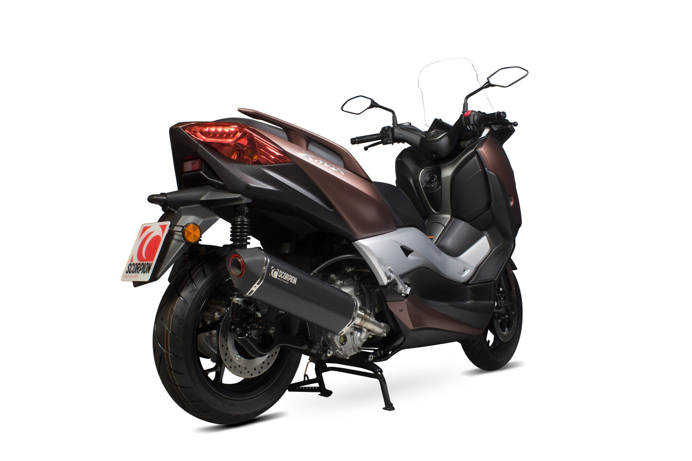 Scorpion RYA109BCER Yamaha X-Max 300 Serket Parallel Slip-On Exhaust - Black Ceramic Coated Sleeve