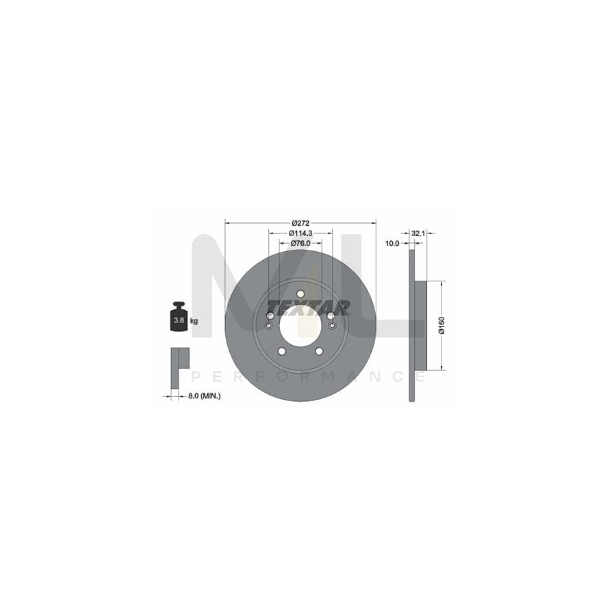 TEXTAR 92291703 Brake Disc Solid, Coated, without wheel hub, without wheel studs | Performance Parts Direct Car Parts