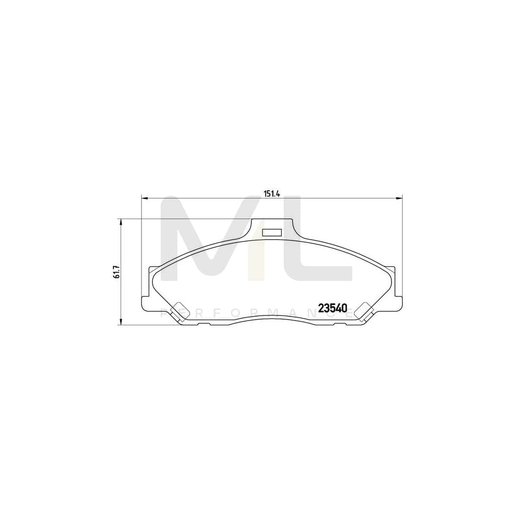 Brembo P 24 051 Brake Pad Set With Acoustic Wear Warning