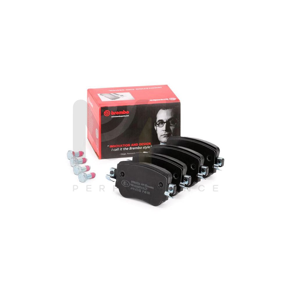Brembo P 85 135 Brake Pad Set Excl. Wear Warning Contact, With Brake Caliper Screws