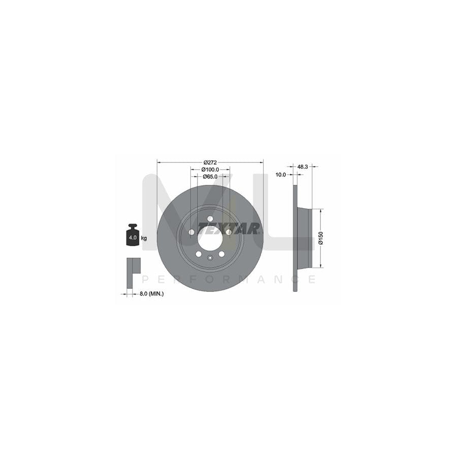TEXTAR PRO 92292003 Brake Disc for AUDI A1 Solid, Coated, without wheel hub, without wheel studs | Performance Parts Direct Car Parts