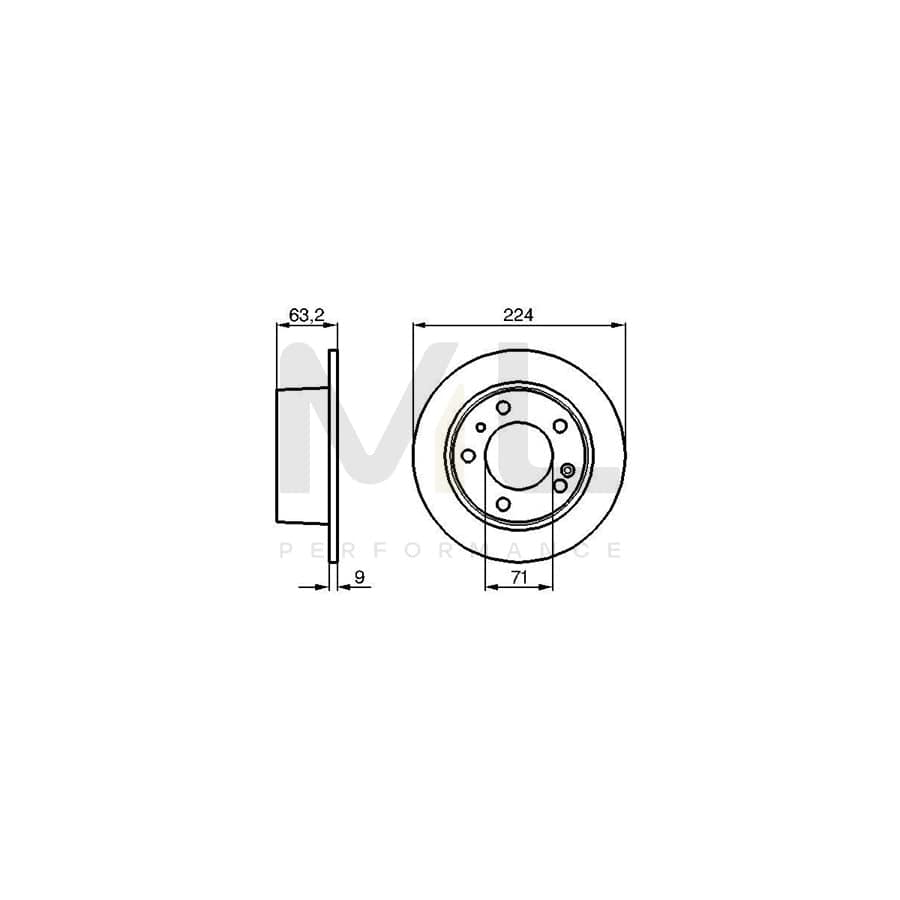 BOSCH 0 986 478 141 Brake Disc for CITROEN XM Solid, Oiled | Performance Parts Direct Car Parts