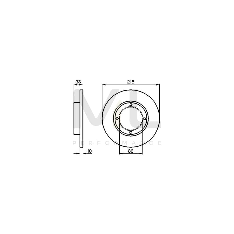 BOSCH 0 986 478 376 Brake Disc Solid, Oiled | Performance Parts Direct Car Parts