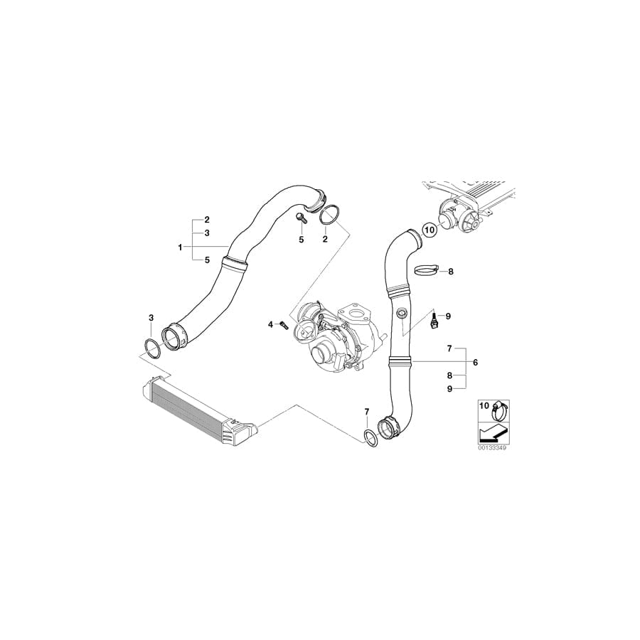 Genuine BMW 11617786865 E46 Charge Air Line (Inc. 318d, 320td & 320Cd)