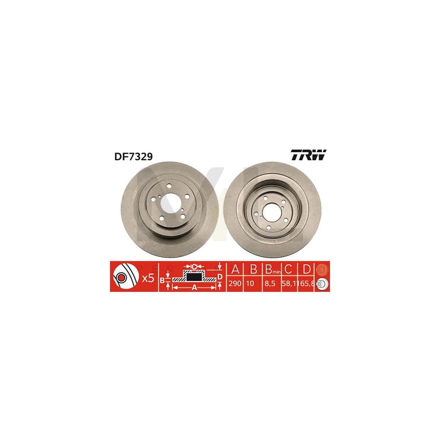 TRW DF7329 Brake Disc Solid, Painted | Performance Parts Direct Car Parts