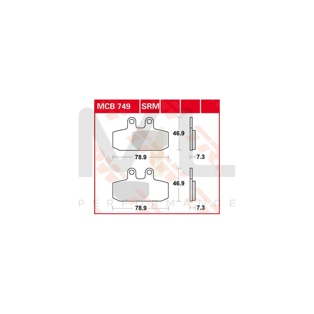 TRW Organic Allround Mcb749 Brake Pad Set | Performance Parts Direct Car Parts