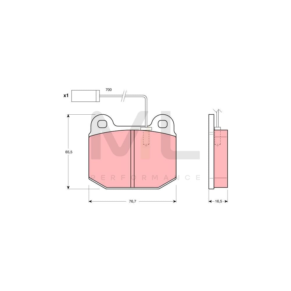 TRW Gdb1253 Brake Pad Set Incl. Wear Warning Contact | Performance Parts Direct Car Parts