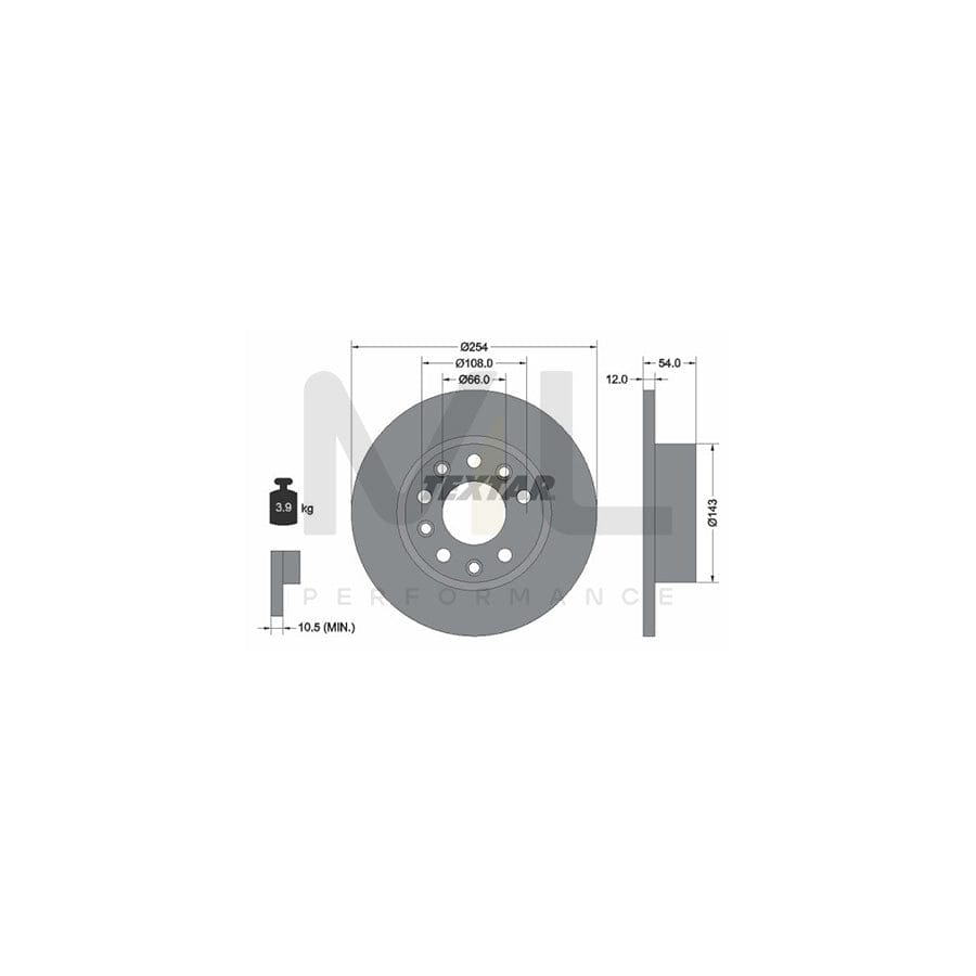 TEXTAR 92040400 Brake Disc Solid, without wheel hub, without wheel studs | Performance Parts Direct Car Parts