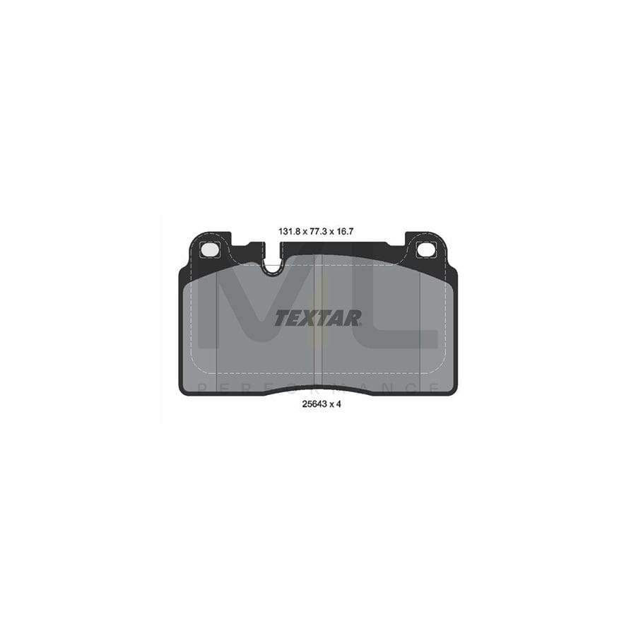 TEXTAR 2564305 Brake pad set for AUDI Q5 (8RB) prepared for wear indicator