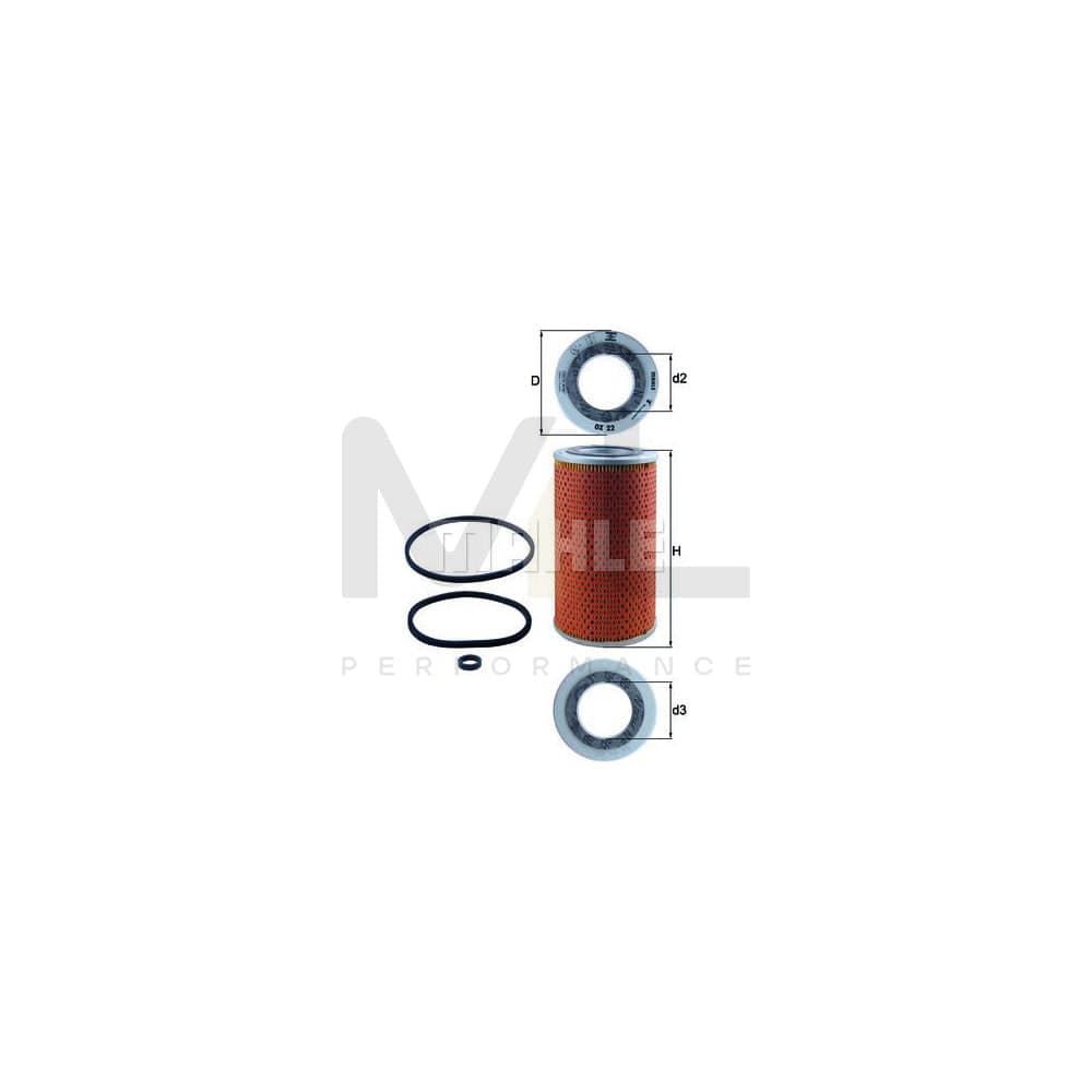 MAHLE ORIGINAL OX 22D Oil Filter Filter Insert | Performance Parts DirectCar Parts