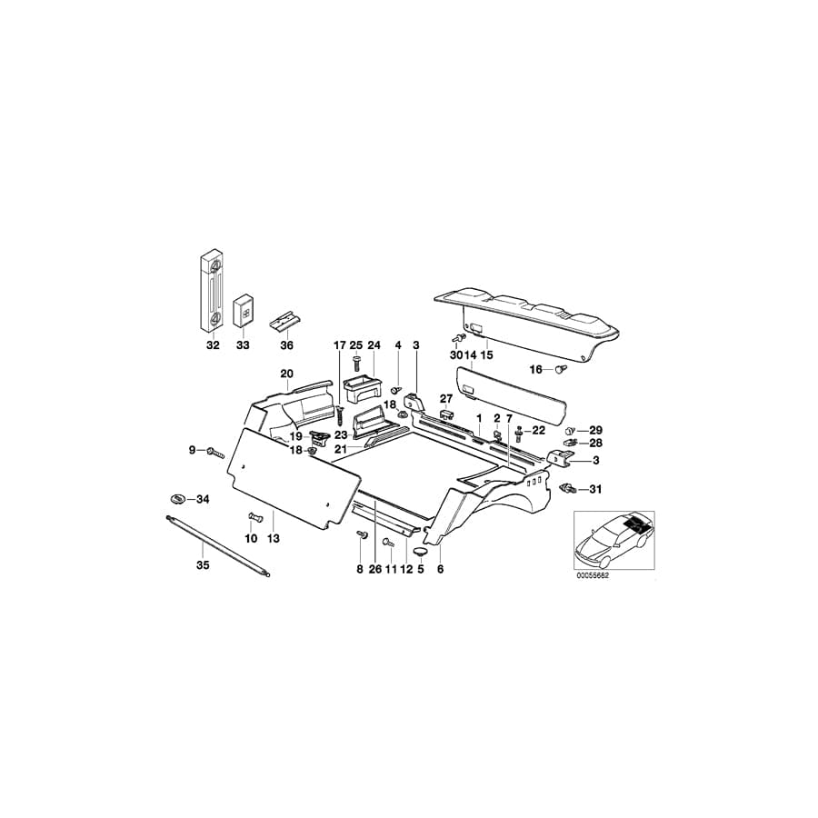 Genuine BMW 51471977362 E36 Trim Panel Right MITTELGRAU (Inc. 316i, 328i & 325tds)